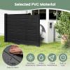 Giantex Outdoor Privacy Screen 2 Panels, 48”W x 48”H Decorative Air Conditioner Fence Trash Can Enclosure with 3 Stakes, Easy Assembly, PVC Vinyl Picket Fences for Garden Patio Lawn, White(Black)