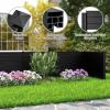 Giantex Outdoor Privacy Screen 2 Panels, 48”W x 48”H Decorative Air Conditioner Fence Trash Can Enclosure with 3 Stakes, Easy Assembly, PVC Vinyl Picket Fences for Garden Patio Lawn, White(Black)