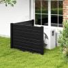 Giantex Outdoor Privacy Screen 2 Panels, 48”W x 48”H Decorative Air Conditioner Fence Trash Can Enclosure with 3 Stakes, Easy Assembly, PVC Vinyl Picket Fences for Garden Patio Lawn, White(Black)