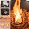 Giantex Outdoor Propane Fire Pit – 48 Inch Propane Fire Bowl Column with Lava Rocks & PVC Cover, 30,000 BTU Heat Output, Stainless Steel Burner, Patio Burning Gas Fire Pit Bowl for Backyard, Poolside