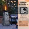 Giantex Outdoor Propane Fire Pit – 48 Inch Propane Fire Bowl Column with Lava Rocks & PVC Cover, 30,000 BTU Heat Output, Stainless Steel Burner, Patio Burning Gas Fire Pit Bowl for Backyard, Poolside