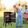 Giantex Outdoor Smoker with Double Doors, 2 Detachable Grill Netting Smoking Racks, Charcoal Pan & Water Pan, 4 Air Vents, Thermometer, Vertical Charcoal Smoker for Barbecue Camping Backyard Grill(Black)