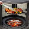 Giantex Outdoor Wood Burning Chiminea Fire Pit, 30 Inch Metal Fireplace w/Grill, Chiminea Cover & Spark Screen Door, Fire Poker, Chiminea Firepit for Patio, Garden, Backyard, BBQ, Deck, Black