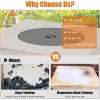 Giantex Outside Fire Pit Table – 50,000 BTU Outdoor Square Propane Fire Table, Gas Fire Tables w/Lid, Lava Rocks, Stainless Steel Burner, Water-Proof Cover, 34″ Stone Fire Pit for Patio Garden