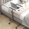 Giantex Overbed Table with Wheels, Medical Adjustable Bedside Table, Mobile Standing Desk, Portable Laptop Table for Small Spaces, Bed Trays Table for Eating Home Hospital (Black)(White)