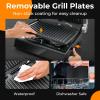 Giantex Panini Press Sandwich Maker, 3-in-1 Electric Indoor Grill, 2 Removable & Dishwasher Safe Non-Stick Plates, Drip Tray, 5 Auto Modes, Upper & Lower Independent Temperature Control, 4 H Timer