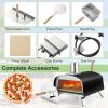 Giantex Pizza Oven Outdoor, Propane and Wood Fired Pizza Maker with 13″ Pizza Stone, Pizza Peel, Gas Burner with Regulator, Built-in Thermometer, Portable Pizza Oven for Camping Backyard Party