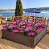 Giantex Plant Raised Bed, Planter for Vegetables Flower, Outdoor Garden Plant Box Patio Backyard, Easy Assembly (2 Pcs (48.5”Lx48.5”Wx12”H), Brown)