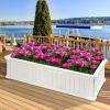 Giantex Plant Raised Bed, Planter for Vegetables Flower, Outdoor Garden Plant Box Patio Backyard, Easy Assembly (2 Pcs (48”Lx24”Wx12”H), White)