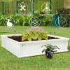 Giantex Plant Raised Bed, Planter for Vegetables Flower, Outdoor Garden Plant Box Patio Backyard, Easy Assembly (4 Pcs (48.5”Lx48.5”Wx12”H), White)