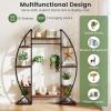 Giantex Plant Stand Indoor with Grow Lights, 10-Tier 63″ Tall Metal Plant Shelf for Multiple Plants, Decorative Curved Large Flower Stand Display Pot Rack for Living Room, Home, Balcony, Patio