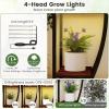 Giantex Plant Stand Indoor with Grow Lights, 10-Tier 63″ Tall Metal Plant Shelf for Multiple Plants, Decorative Curved Large Flower Stand Display Pot Rack for Living Room, Home, Balcony, Patio