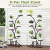 Giantex Plant Stand Indoor with Grow Lights, 8-Tier 58″ Tall Corner Metal Plant Shelf for Multiple Plants, Decorative Curved Flower Pot Display Rack for Living Room, Home, Balcony, Patio (1)(2 Pack)