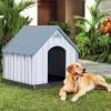 Giantex Plastic Dog House for Small Medium Large Sized Dogs, Waterproof Ventilated Pet Kennel with Elevated Floor for Indoor Outdoor, Easy to Assemble, All Weather Pet Dog House Puppy Shelter