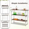 Giantex Portable Bar Table for Events, Folding Mobile Bartending Station with Storage Shelves, Removable Privacy Skirt, Carrying Case, for Parties, Catering, Trade Shows (Coffee, 43.5”L x 34.5”H)(Coffee)