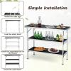 Giantex Portable Bar Table for Events, Folding Mobile Bartending Station with Storage Shelves, Removable Privacy Skirt, Carrying Case, for Parties, Catering, Trade Shows (Coffee, 43.5”L x 34.5”H)(Black)