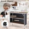 Giantex Portable Bar Table for Events, Folding Mobile Bartending Station with Storage Shelves, Removable Privacy Skirt, Carrying Case, for Parties, Catering, Trade Shows (Coffee, 43.5”L x 34.5”H)(Coffee)