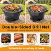 Giantex Portable Hibachi Grill, Double-sided Cast Iron Grill with Air Regulating Door & Fire Gate, Grate Lifter, Ideal for Outdoor Picnic, Camping & Backyard Barbecue Cooking(Round Grill)
