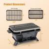 Giantex Portable Hibachi Grill, Double-sided Cast Iron Grill with Air Regulating Door & Fire Gate, Grate Lifter, Ideal for Outdoor Picnic, Camping & Backyard Barbecue Cooking(Rectangle Grill)