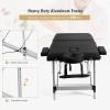 Giantex Portable Massage Table 84inch, Folding Lash Bed Aluminium Frame, Height Adjustable, 2 Fold Professional Facial Salon Tattoo Massage Bed Face Cradle Armrests Headrest Carrying Bag (Black)