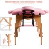 Giantex Portable Massage Table Lash Bed, 2 Fold Massage Bed Spa Bed Height Adjustable w/Face Cradle & Carry Case, Professional Facial Salon Tattoo Table for Spa Beauty Salon Home Use (Pink)(Pink)