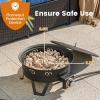 Giantex Portable Propane Fire Pit, 17″ Small Outdoor Fire Bowl w/Foldable Legs, Round Fireplace with Lid, Removable Grill, Carry Bag, Lava Rocks, 58000 BTU Smokeless Gas Firepit for Outdoor Camping