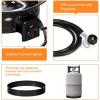 Giantex Portable Propane Fire Pit, 19″ Outdoor Firepit, 58,000BTU Fire Bowl w/Cover & Carry Kit,Lava Rock Stone & Tank Stabilizer Ring, Gas Fire Pit for Outside Camping,Patio, Backyard, Black