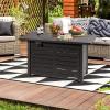 Giantex Propane Fire Pit Table, 42 Inch 60,000 BTU Rectangular Gas Fire Table w/Waterproof Cover, Outdoor Electronic Ignition Firepit Table w/Lava Rock for Courtyard Balcony Garden Terrace(Black)
