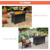 Giantex Propane Fire Pit Table, 42 Inch 60,000 BTU Rectangular Gas Fire Table w/Waterproof Cover, Outdoor Electronic Ignition Firepit Table w/Lava Rock for Courtyard Balcony Garden Terrace(Black)