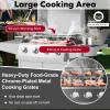 Giantex Propane Gas Grill 50,000 BTU, 4 Main Burners, 1 Side Burner, 2 Prep Tables, Stainless Steel Heavy-Duty BBQ Grill with 4 Wheels for Backyard Party Outdoor Cooking(Standing)