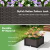 Giantex Raised Garden Bed, Elevated Planter Box Kit W/ 8 Legs, 2 Planter Boxes, Self-Watering System, Drainage Holes, Indoor & Outdoor Vegetable Fruit Flower Herb Growing Box(Brown)