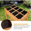 Giantex Raised Garden Bed, Elevated Planter Box Kit with 8 Grids & Liner for Herbs Vegetables Flowers, Outdoor Solid Fir Wood Planting Container with Legs & Storage Shelf for Backyard Patio (Natural)(Natural)