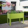 Giantex Raised Garden Bed, Elevated Planter, Metal Plant Box with Legs, Standing Garden Stand,Drainage Holes, Vegetables & Flowers Growing Container for Indoor and Outdoor Use (40”L x13W” x 31.5”H)(25″Lx13W”x18″H)