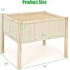 Giantex Raised Garden Bed, Elevated Wood Planter Box, Planter Raised Beds, with Legs & Black Liner, Planting Raised Beds, Herb Vegetable Flowers Growing Container, Easy Assembly (1)