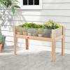 Giantex Raised Garden Bed, Elevated Wood Planter Box, Standing Garden Bed Kit w/Legs & Storage Shelf for Vegetable Flower Herb, Outdoor Use for Patio Backyard, Natural(47″x23″x31″)