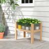 Giantex Raised Garden Bed, Elevated Wood Planter Box, Standing Garden Bed Kit w/Legs & Storage Shelf for Vegetable Flower Herb, Outdoor Use for Patio Backyard, Natural(30″x18″x24″)