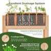 Giantex Raised Garden Bed, Elevated Wood Planter Box, Standing Garden Bed Kit w/Legs & Storage Shelf for Vegetable Flower Herb, Outdoor Use for Patio Backyard, Natural(47″x23″x31″)