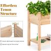 Giantex Raised Garden Bed, Elevated Wood Planter Box, Standing Garden Bed Kit w/Legs & Storage Shelf for Vegetable Flower Herb, Outdoor Use for Patio Backyard, Natural(34″Lx 18″Wx 30″H)
