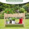 Giantex Raised Garden Bed, Elevated Wood Planter Box, Standing Garden Bed Kit w/Legs & Storage Shelf for Vegetable Flower Herb, Outdoor Use for Patio Backyard, Natural(47″Lx 23″Wx 35″H)