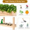 Giantex Raised Garden Bed, Elevated Wood Planter Box, Standing Garden Bed Kit w/Legs & Storage Shelf for Vegetable Flower Herb, Outdoor Use for Patio Backyard, Natural(34″Lx 18″Wx 30″H)