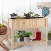 Giantex Raised Garden Bed, Elevated Wood Planter Box, Standing Garden Bed Kit w/Legs & Storage Shelf for Vegetable Flower Herb, Outdoor Use for Patio Backyard, Natural(47″Lx 23″Wx 35″H)