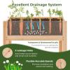 Giantex Raised Garden Bed, Elevated Wood Planter Box, Standing Garden Bed Kit w/Legs & Storage Shelf for Vegetable Flower Herb, Outdoor Use for Patio Backyard, Natural(30″x18″x24″)