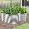 Giantex Raised Garden Bed, Elevated Wood Planter Stand, Garden Grow Box Kit W/Legs for Vegetable, Flower, Herb – Outdoor Planter W/Shelf for Garden, Patio, Backyard – Natural(Silver)
