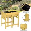 Giantex Raised Garden Bed, Elevated Wood Planter Stand, Garden Grow Box Kit W/Legs for Vegetable, Flower, Herb – Outdoor Planter W/Shelf for Garden, Patio, Backyard – Natural(Yellow)