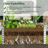 Giantex Raised Garden Bed, Elevated Wood Planter Stand, Garden Grow Box Kit W/Legs for Vegetable, Flower, Herb – Outdoor Planter W/Shelf for Garden, Patio, Backyard – Natural(Silver)