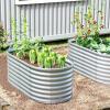 Giantex Raised Garden Bed, Elevated Wood Planter Stand, Garden Grow Box Kit W/Legs for Vegetable, Flower, Herb – Outdoor Planter W/Shelf for Garden, Patio, Backyard – Natural(Gray)