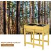 Giantex Raised Garden Bed, Elevated Wood Planter Stand, Garden Grow Box Kit W/Legs for Vegetable, Flower, Herb – Outdoor Planter W/Shelf for Garden, Patio, Backyard – Natural(Yellow)