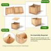 Giantex Raised Garden Bed Folding Flower Planter Vegetable Folding Planting Box for Patio Lawn Garden Backyard Elevated Outdoor Wood Planter Boxes, 27.5″ Lx12 Wx10 H(Beige)