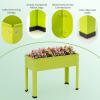 Giantex Raised Garden Bed, Metal Planter Box with Legs, Drain Hole, Outdoor Indoor Elevated Garden Box for Vegetable Flower Herb Fruit, Standing Raised Beds for Backyard Porch Balcony Green(Green)