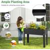 Giantex Raised Garden Bed, Metal Planter Box with Legs, Drain Hole, Outdoor Indoor Elevated Garden Box for Vegetable Flower Herb Fruit, Standing Raised Beds for Backyard Porch Balcony Green(Black)